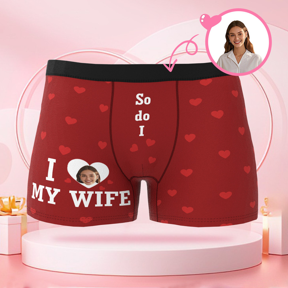 Slips Pour Hommes Sur Mesure En Forme De Coeur Avec Photo, Caleçons Pour La Saint-valentin Avec Des Visages Personnalisés Cadeaux De Saint-valentin Pour Petit Ami - MaPhotocaleconFr