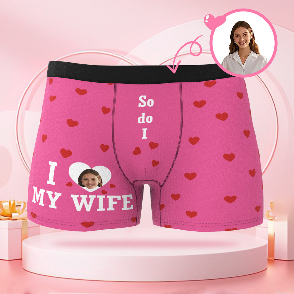 Slips Pour Hommes Sur Mesure En Forme De Coeur Avec Photo, Caleçons Pour La Saint-valentin Avec Des Visages Personnalisés Cadeaux De Saint-valentin Pour Petit Ami - MaPhotocaleconFr
