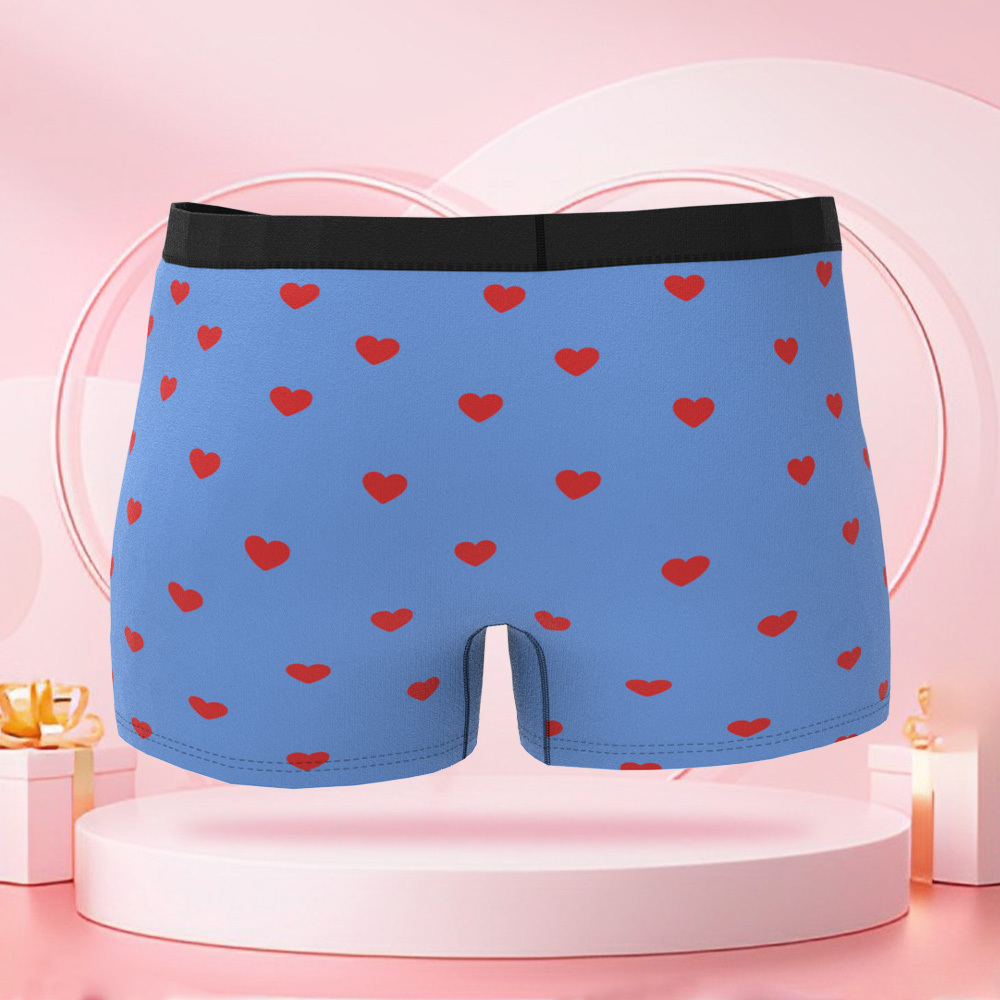 Slips Pour Hommes Sur Mesure En Forme De Coeur Avec Photo, Caleçons Pour La Saint-valentin Avec Des Visages Personnalisés Cadeaux De Saint-valentin Pour Petit Ami - MaPhotocaleconFr