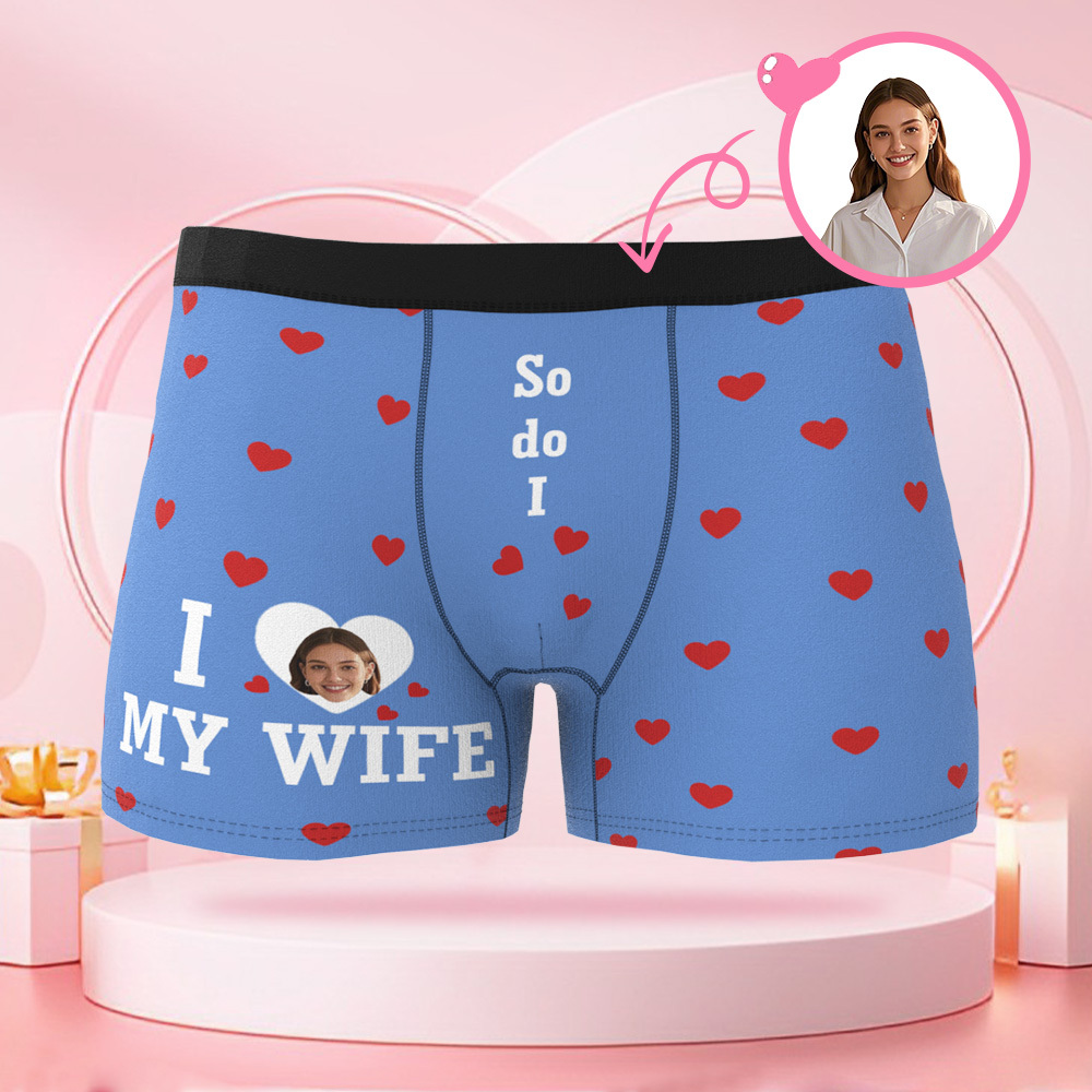 Slips Pour Hommes Sur Mesure En Forme De Coeur Avec Photo, Caleçons Pour La Saint-valentin Avec Des Visages Personnalisés Cadeaux De Saint-valentin Pour Petit Ami - MaPhotocaleconFr