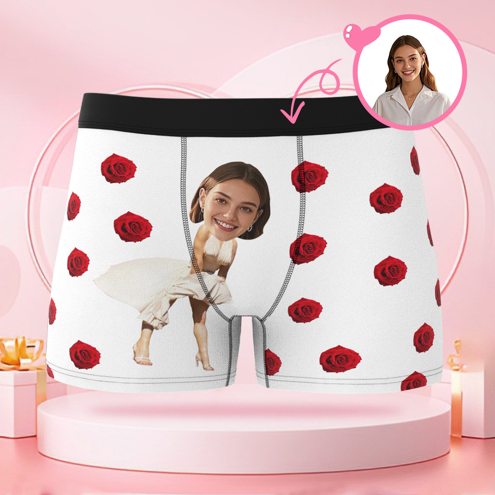 Robe De Dessin Animé Personnalisée Pour Femmes, Boxer De Saint-valentin Avec Visages Personnalisés, Cadeaux De Saint-valentin Pour Petit Ami - MaPhotocaleconFr