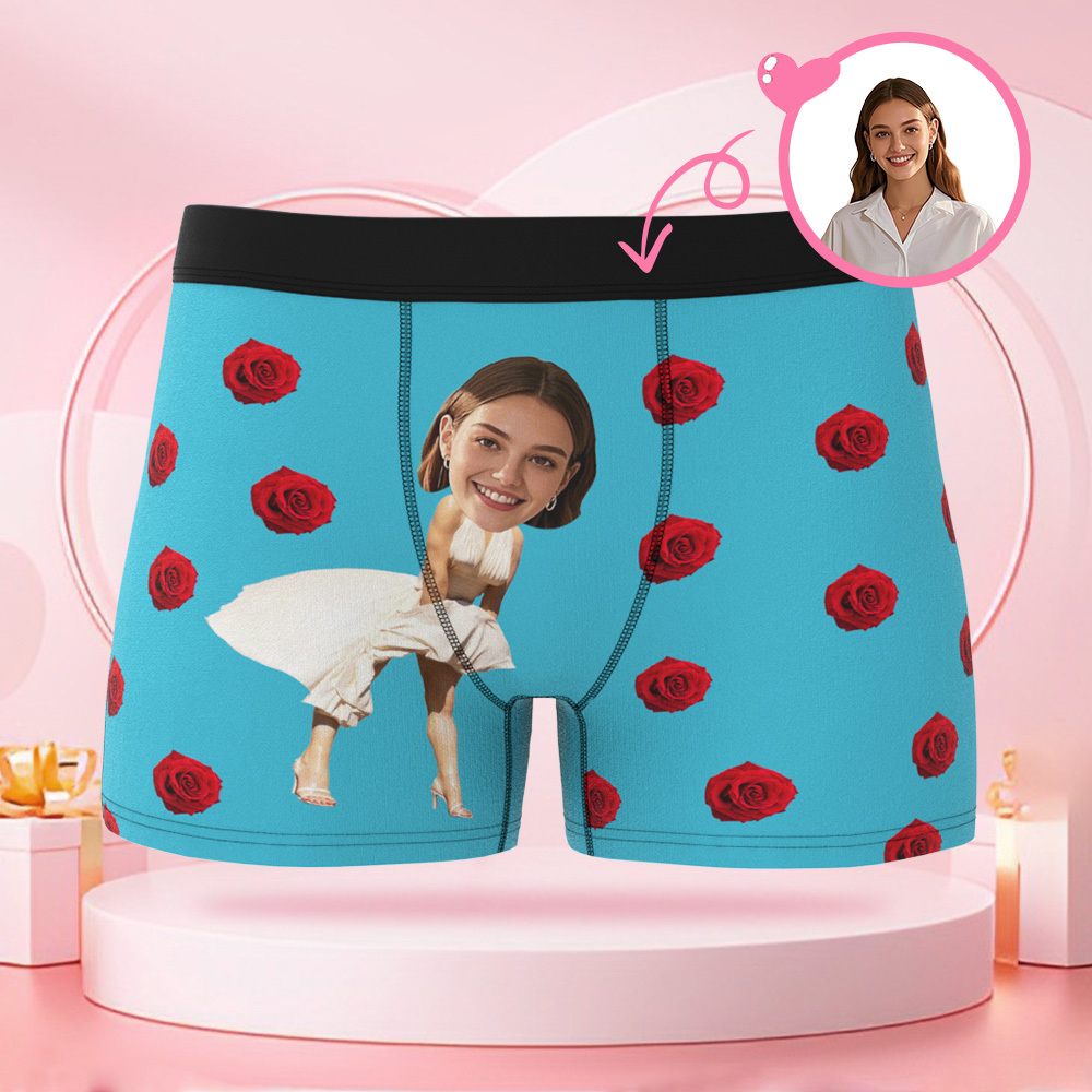 Robe De Dessin Animé Personnalisée Pour Femmes, Boxer De Saint-valentin Avec Visages Personnalisés, Cadeaux De Saint-valentin Pour Petit Ami - MaPhotocaleconFr