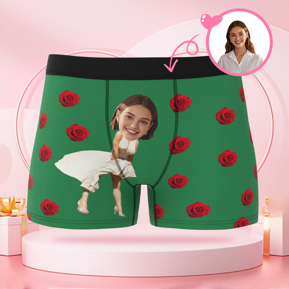 Robe De Dessin Animé Personnalisée Pour Femmes, Boxer De Saint-valentin Avec Visages Personnalisés, Cadeaux De Saint-valentin Pour Petit Ami - MaPhotocaleconFr