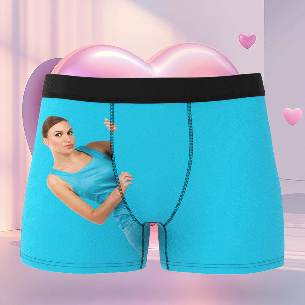 Boxer Personnalisé Pour La Saint-valentin Avec Visage Pour Femmes, Cadeaux De La Saint-valentin Pour Petit Ami - MaPhotocaleconFr
