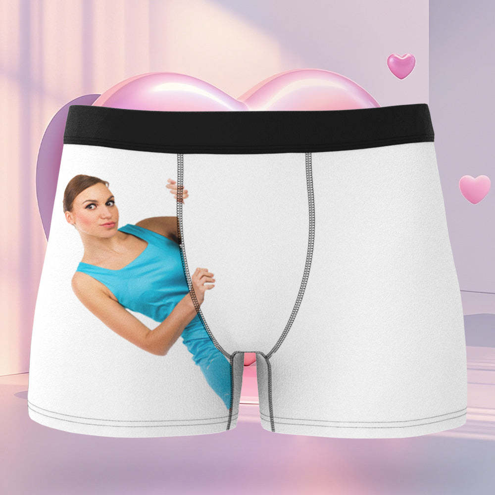 Boxer Personnalisé Pour La Saint-valentin Avec Visage Pour Femmes, Cadeaux De La Saint-valentin Pour Petit Ami - MaPhotocaleconFr