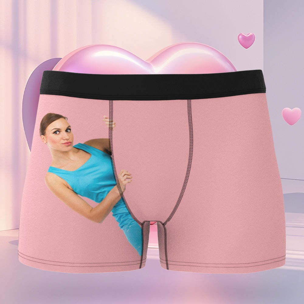 Boxer Personnalisé Pour La Saint-valentin Avec Visage Pour Femmes, Cadeaux De La Saint-valentin Pour Petit Ami - MaPhotocaleconFr