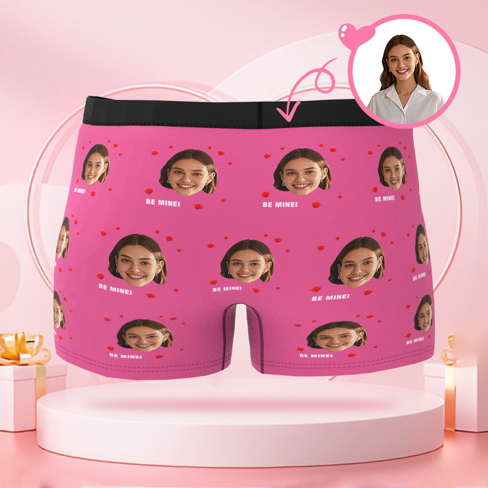 Boxer Personnalisé Pour Hommes Avec Photo De Visage Avatar Avec Plusieurs Motifs De Cœur, Cadeau Boxeur Pour Petit Ami Le Jour De La Saint-valentin - MaPhotocaleconFr