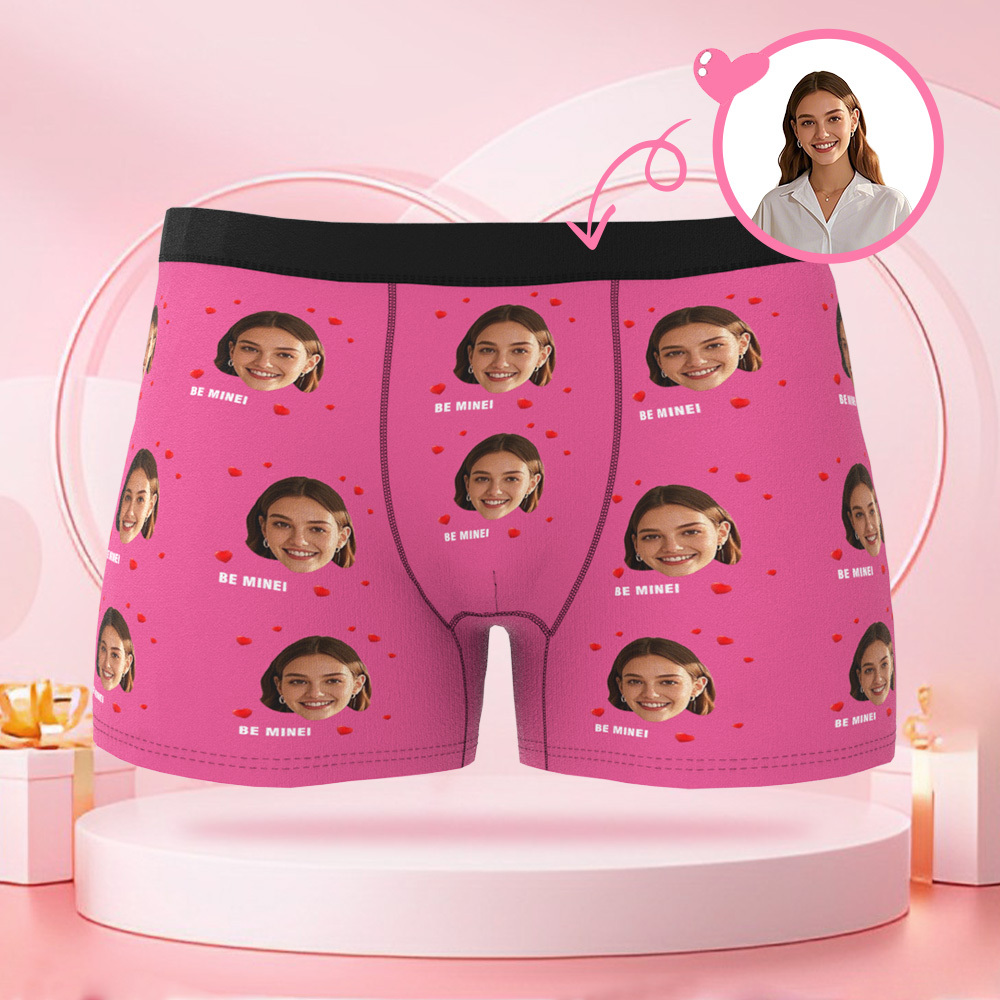 Boxer Personnalisé Pour Hommes Avec Photo De Visage Avatar Avec Plusieurs Motifs De Cœur, Cadeau Boxeur Pour Petit Ami Le Jour De La Saint-valentin - MaPhotocaleconFr
