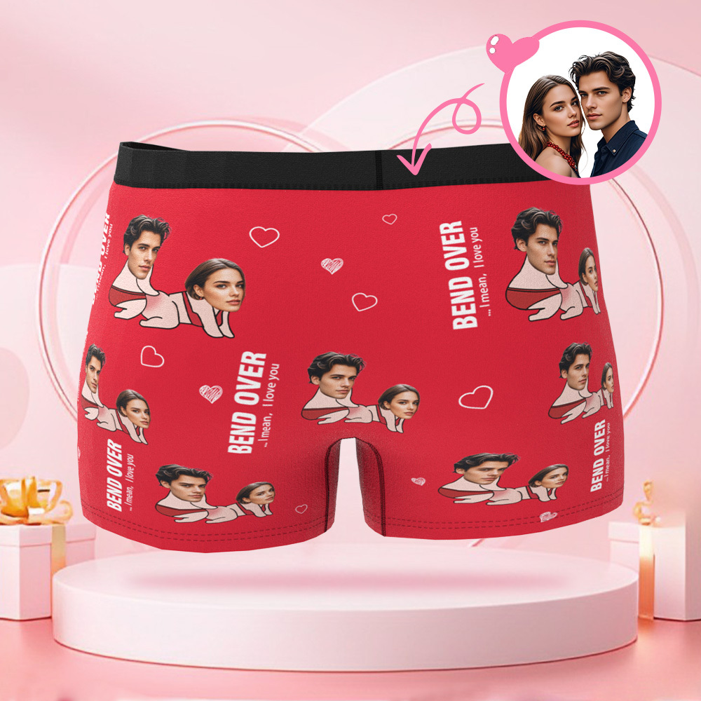 Boxer Personnalisé Pour Homme Avec Photo De Visage De Couple Avatar Avec Motifs De Corps De Couple, Cadeaux Pour Petit Ami Le Jour De La Saint-valentin - MaPhotocaleconFr