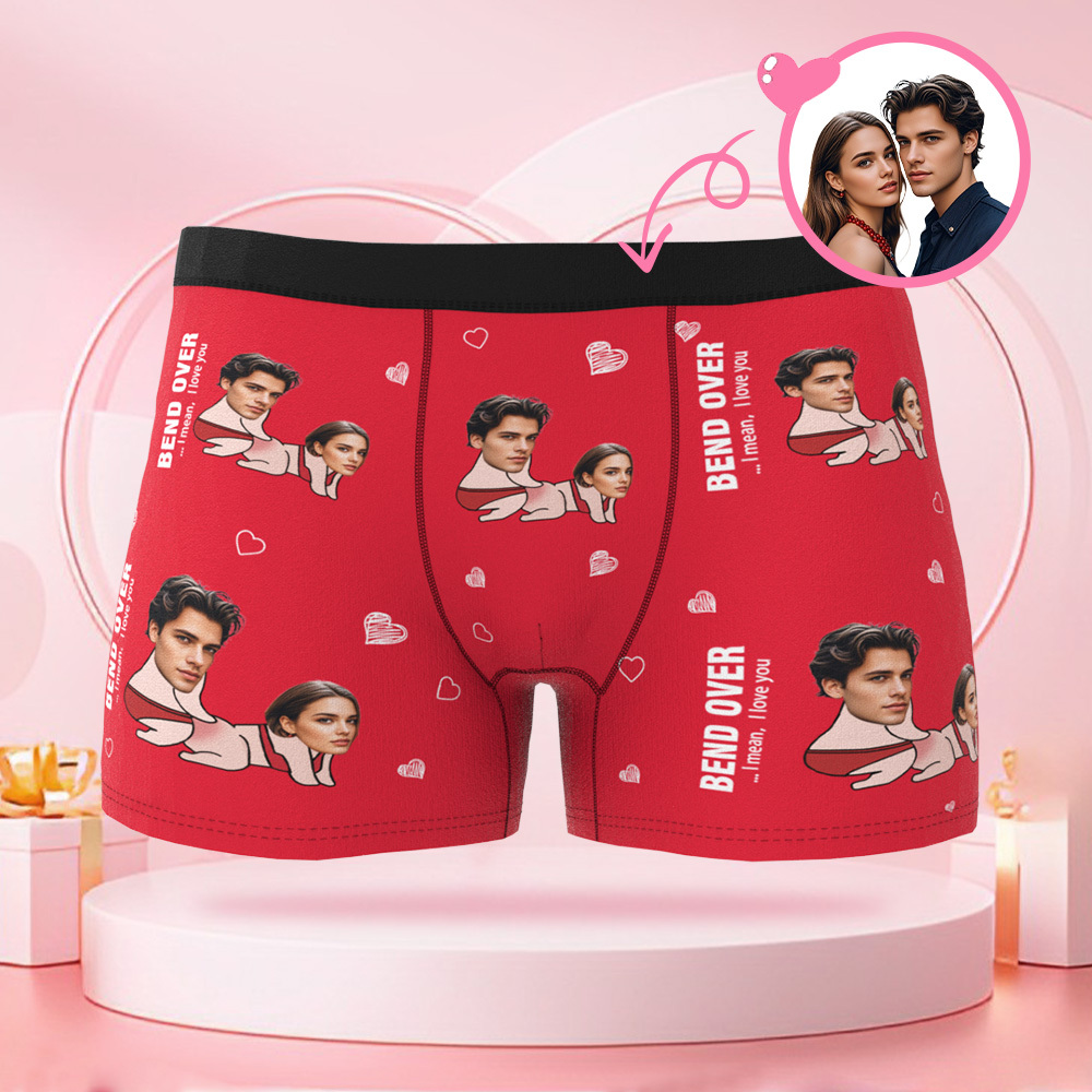 Boxer Personnalisé Pour Homme Avec Photo De Visage De Couple Avatar Avec Motifs De Corps De Couple, Cadeaux Pour Petit Ami Le Jour De La Saint-valentin - MaPhotocaleconFr