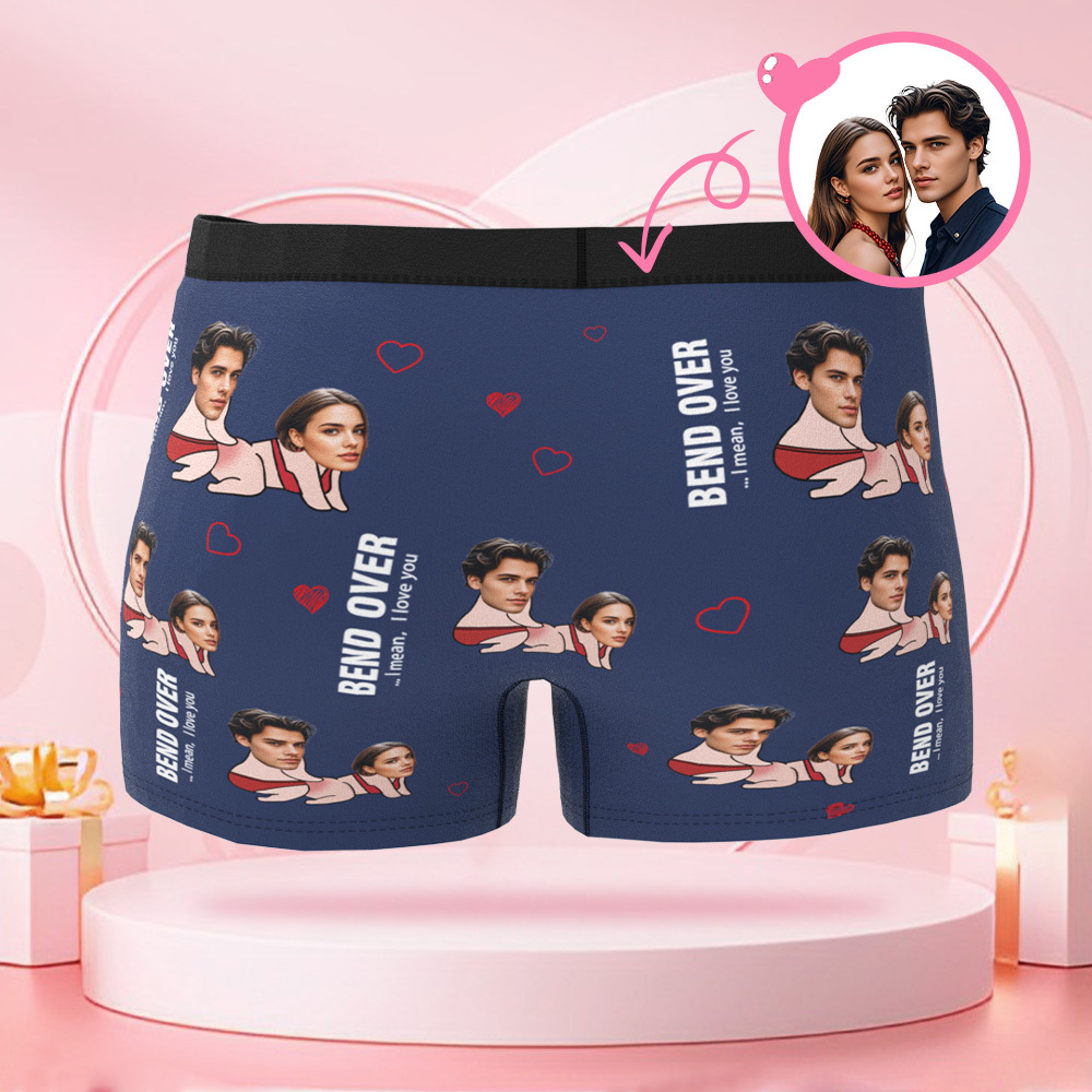 Boxer Personnalisé Pour Homme Avec Photo De Visage De Couple Avatar Avec Motifs De Corps De Couple, Cadeaux Pour Petit Ami Le Jour De La Saint-valentin - MaPhotocaleconFr
