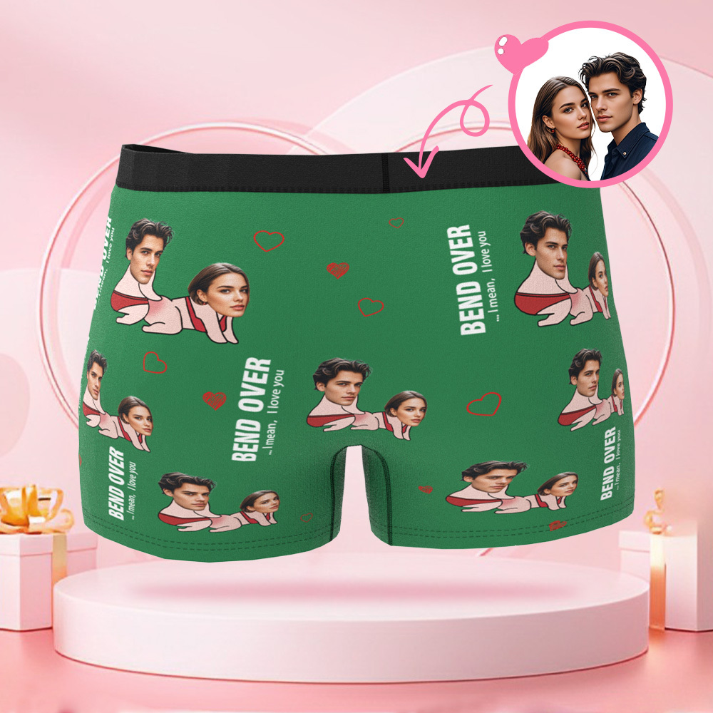 Boxer Personnalisé Pour Homme Avec Photo De Visage De Couple Avatar Avec Motifs De Corps De Couple, Cadeaux Pour Petit Ami Le Jour De La Saint-valentin - MaPhotocaleconFr