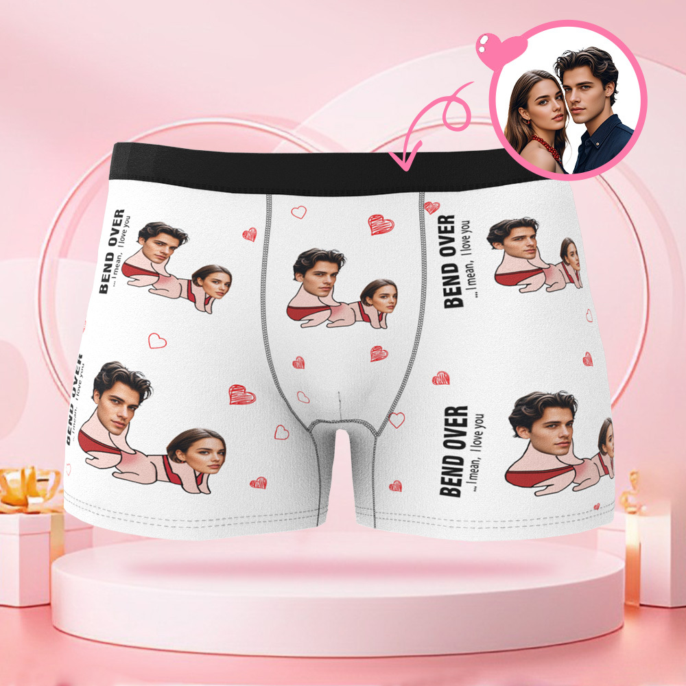 Boxer Personnalisé Pour Homme Avec Photo De Visage De Couple Avatar Avec Motifs De Corps De Couple, Cadeaux Pour Petit Ami Le Jour De La Saint-valentin - MaPhotocaleconFr