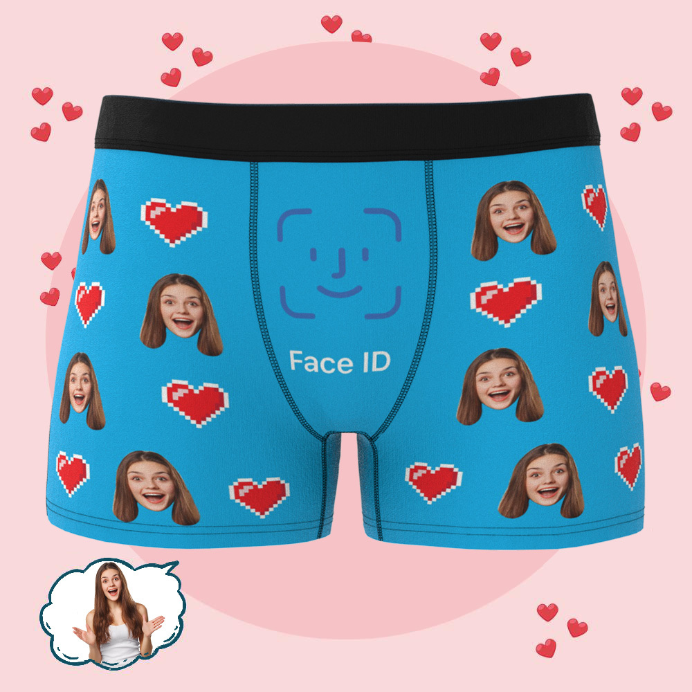 Sous-vêtements Personnalisés Pour Hommes, Reconnaissance Faciale Personnalisée Pour Lui, Anniversaire De Petit Ami, Anniversaire, Saint-valentin - MaPhotocaleconFr