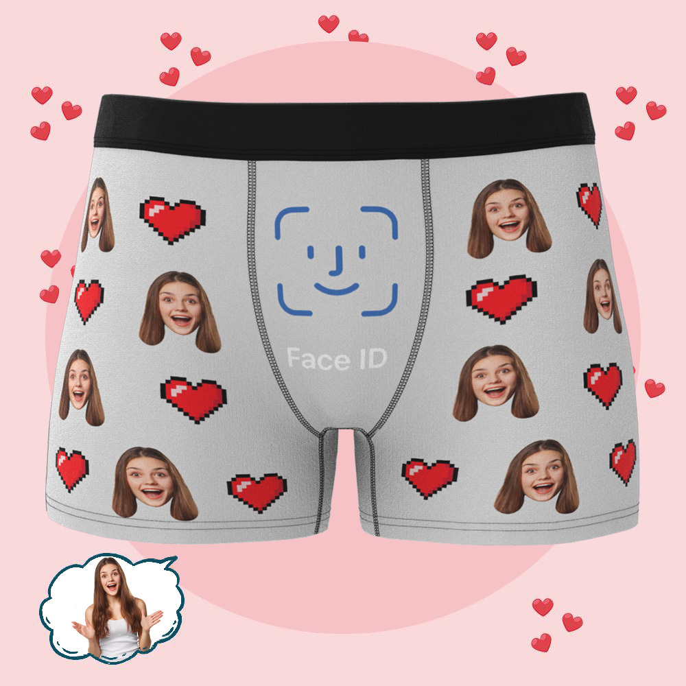 Sous-vêtements Personnalisés Pour Hommes, Reconnaissance Faciale Personnalisée Pour Lui, Anniversaire De Petit Ami, Anniversaire, Saint-valentin - MaPhotocaleconFr