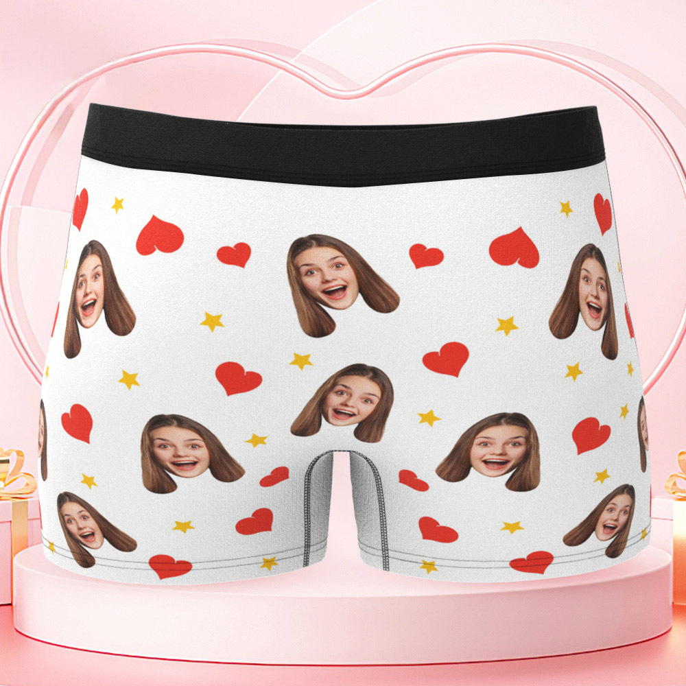 Sous-vêtements Photo Personnalisés, Caleçons Boxeurs Pour Hommes Avec Visage Personnalisé Amusant, Cadeau Pour Noël/saint-valentin - MaPhotocaleconFr
