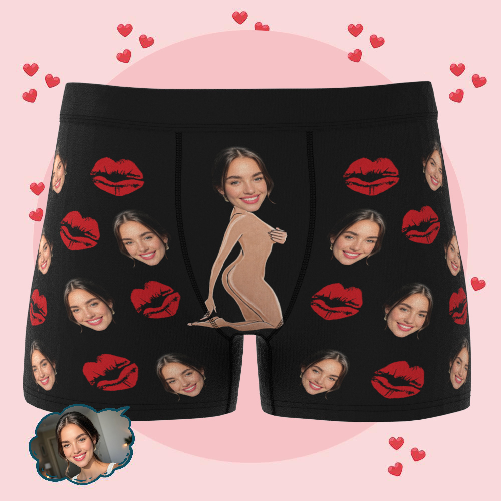 Boxer Personnalisé Avec Visage Pour Mari/petit Ami, Caleçon Personnalisé, Sous-vêtement Avec Visage, Sous-vêtement Avec Photo, Cadeau D'anniversaire Pour Lui