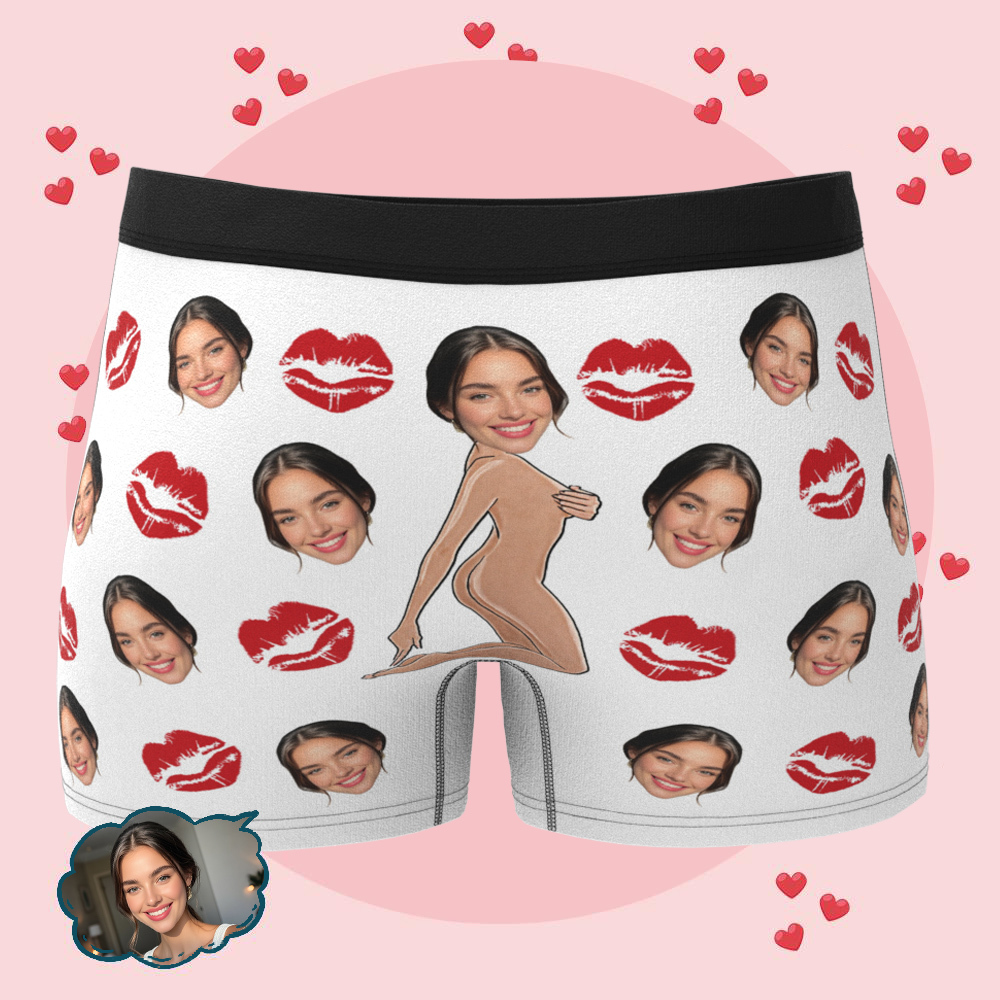 Boxer Personnalisé Avec Visage Pour Mari/petit Ami, Caleçon Personnalisé, Sous-vêtement Avec Visage, Sous-vêtement Avec Photo, Cadeau D'anniversaire Pour Lui - MaPhotocaleconFr