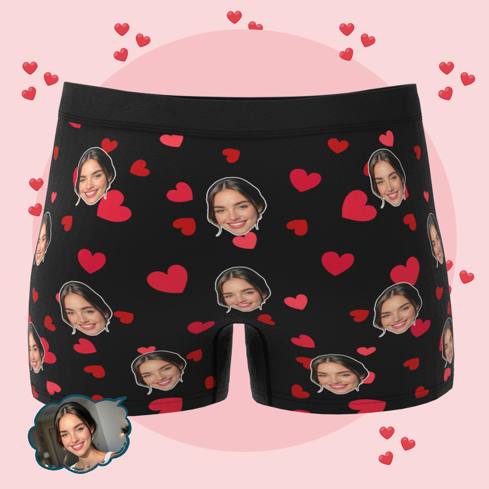 Boxer Personnalisé Avec Visages, Cadeau De Saint-valentin Pour Mari/petit Ami, Cadeau Pour Lui Anniversaire/noël, Cadeau De Fête Des Pères - MaPhotocaleconFr