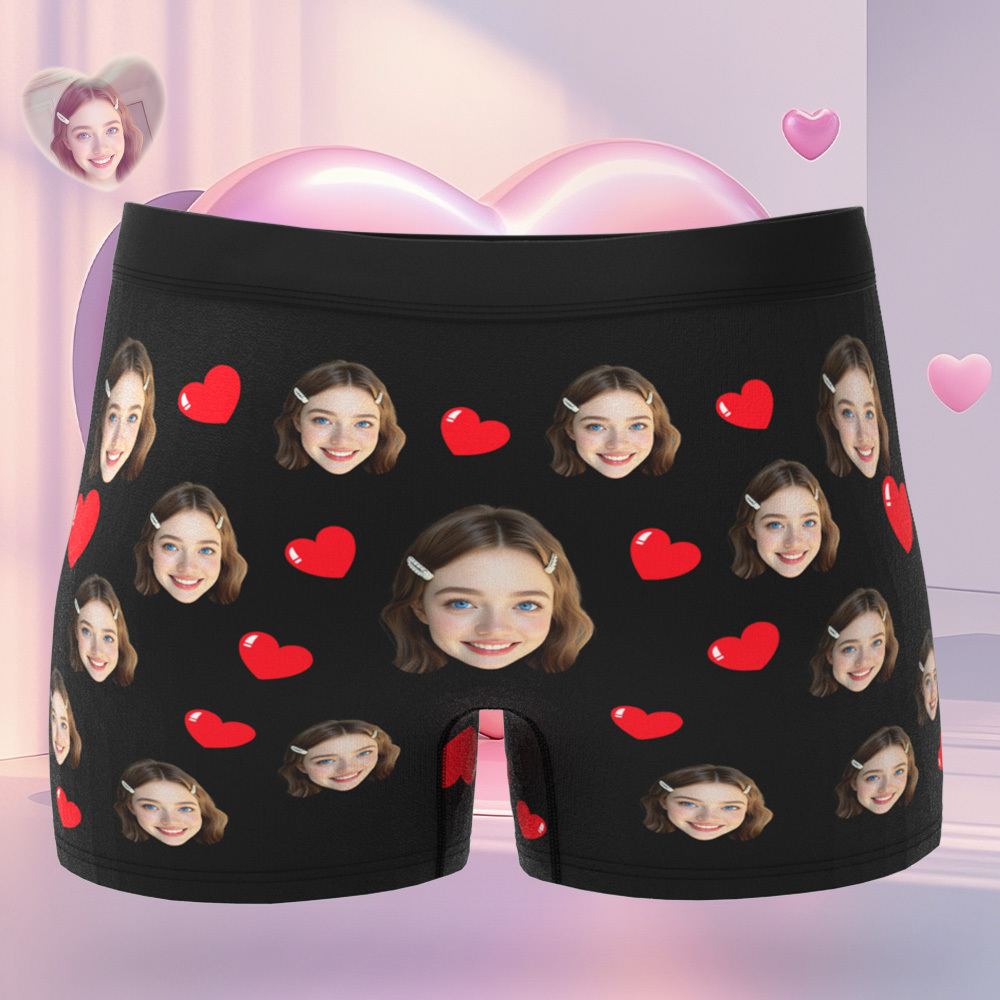 Boxer Personnalisé Avec Photo, Sous-vêtement Personnalisé, Cadeau Idéal Pour La Saint-valentin - MaPhotocaleconFr