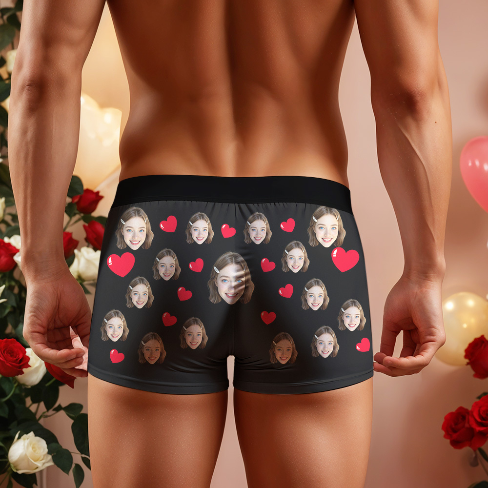 Boxer Personnalisé Avec Photo, Sous-vêtement Personnalisé, Cadeau Idéal Pour La Saint-valentin - MaPhotocaleconFr