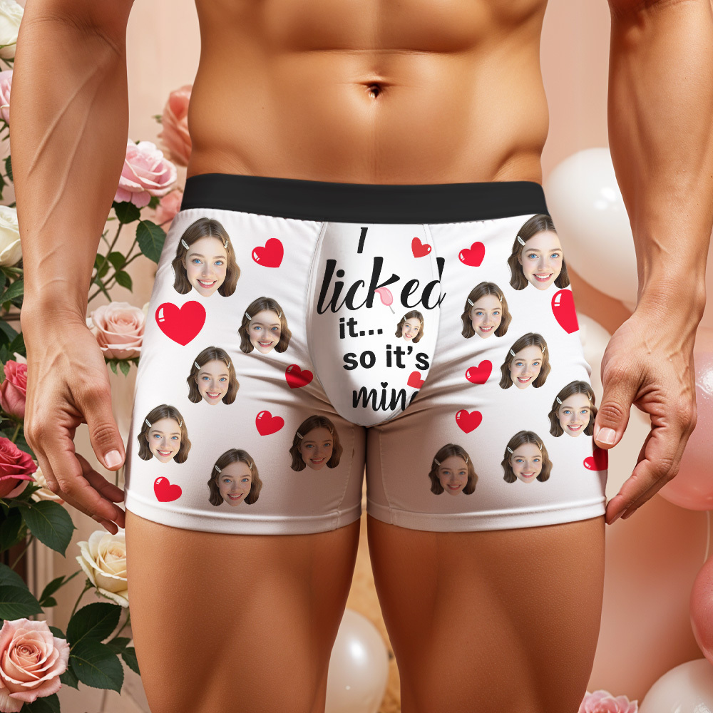 Boxer Personnalisé Avec Photo, Sous-vêtement Personnalisé, Cadeau Idéal Pour La Saint-valentin - MaPhotocaleconFr