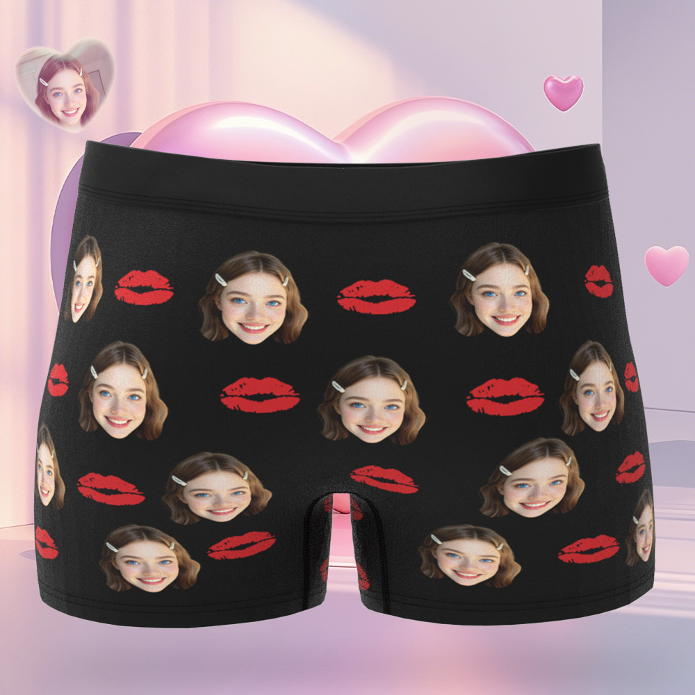 Boxer Personnalisé Avec Visage Pour Mari/petit Ami, Caleçon Personnalisé, Sous-vêtement Avec Visage, Cadeau D'anniversaire Pour Lui - MaPhotocaleconFr