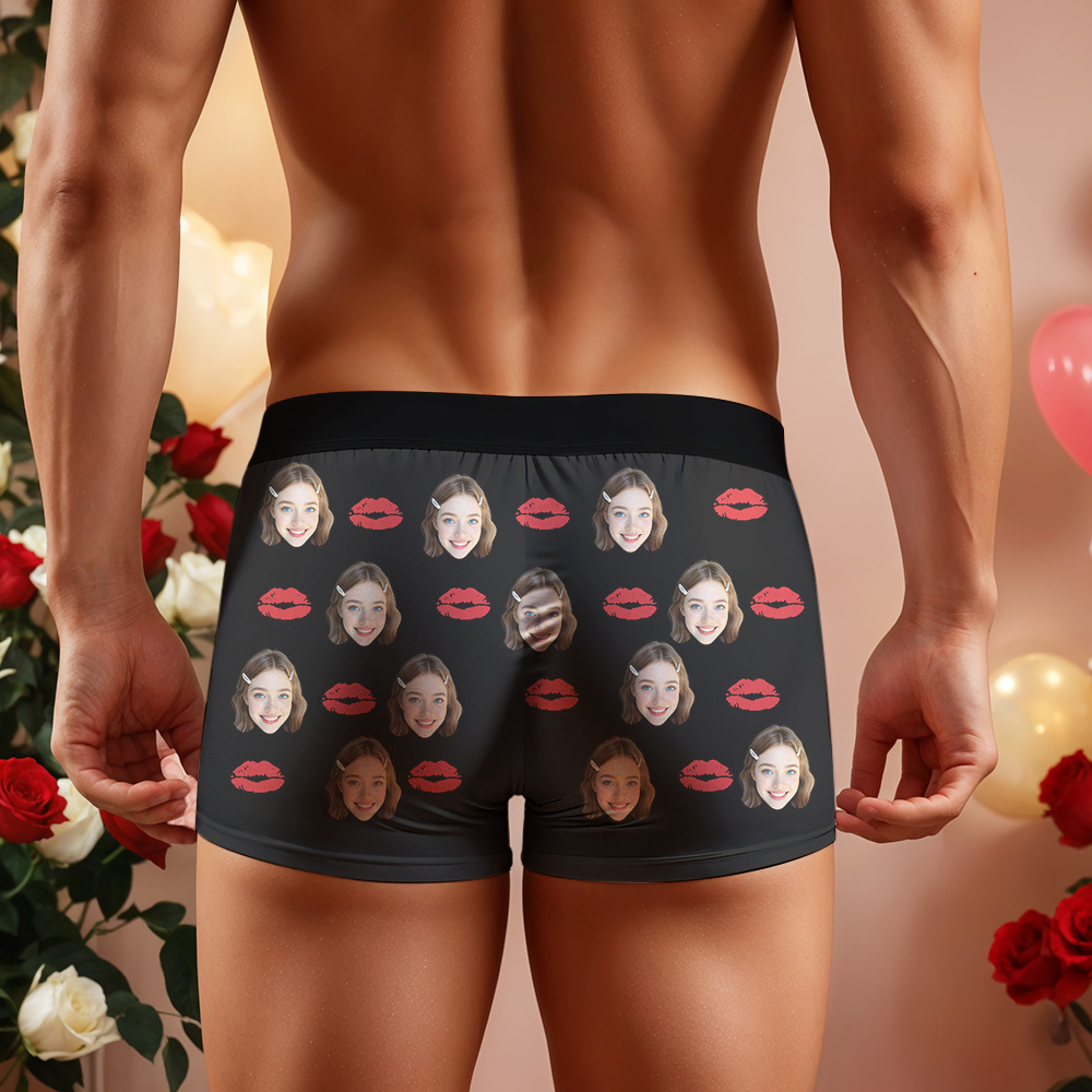 Boxer Personnalisé Avec Visage Pour Mari/petit Ami, Caleçon Personnalisé, Sous-vêtement Avec Visage, Cadeau D'anniversaire Pour Lui - MaPhotocaleconFr