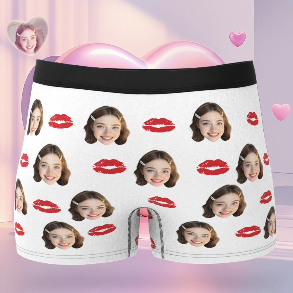Boxer Personnalisé Avec Visage Pour Mari/petit Ami, Caleçon Personnalisé, Sous-vêtement Avec Visage, Cadeau D'anniversaire Pour Lui - MaPhotocaleconFr