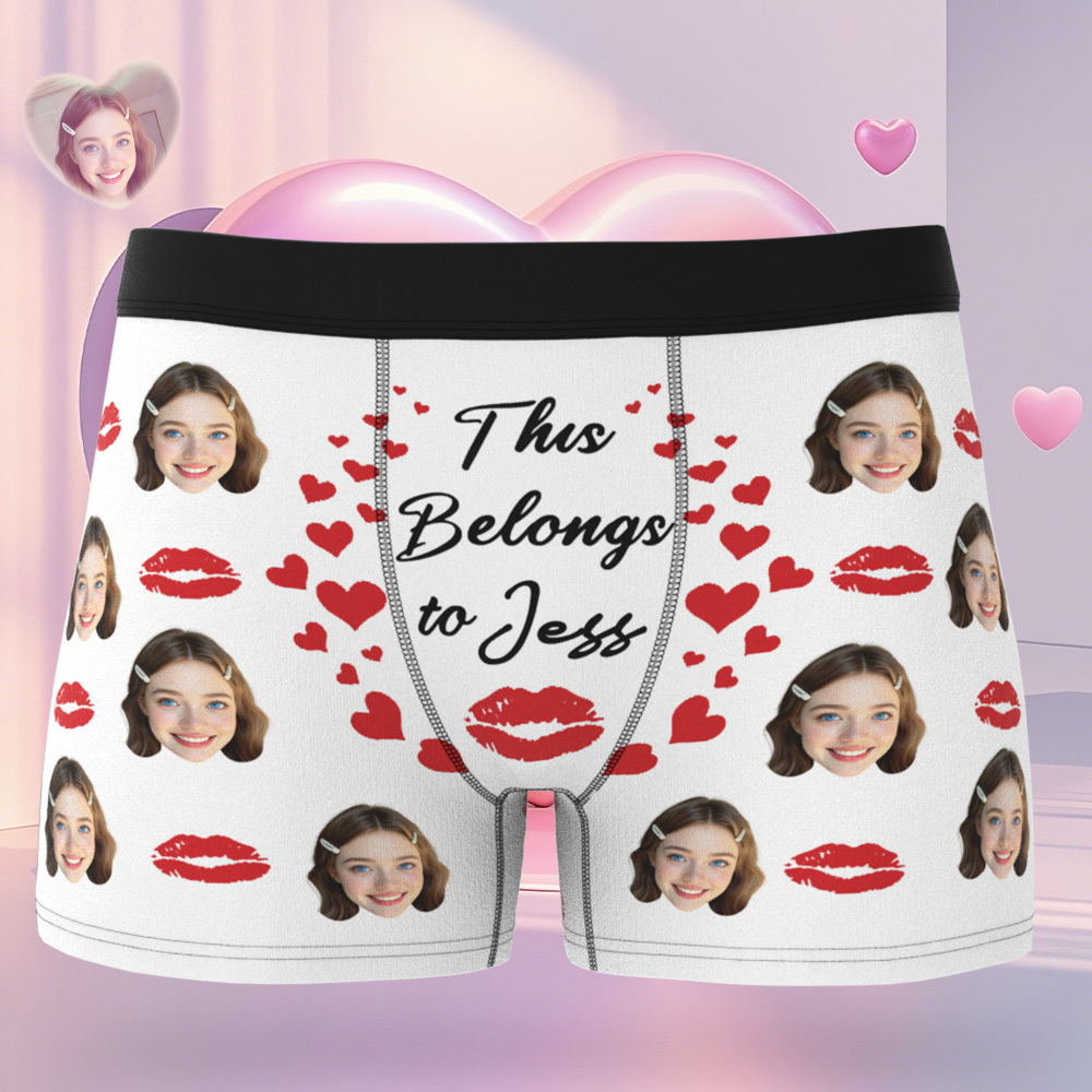 Boxer Personnalisé Avec Visage Pour Mari/petit Ami, Caleçon Personnalisé, Sous-vêtement Avec Visage, Cadeau D'anniversaire Pour Lui - MaPhotocaleconFr