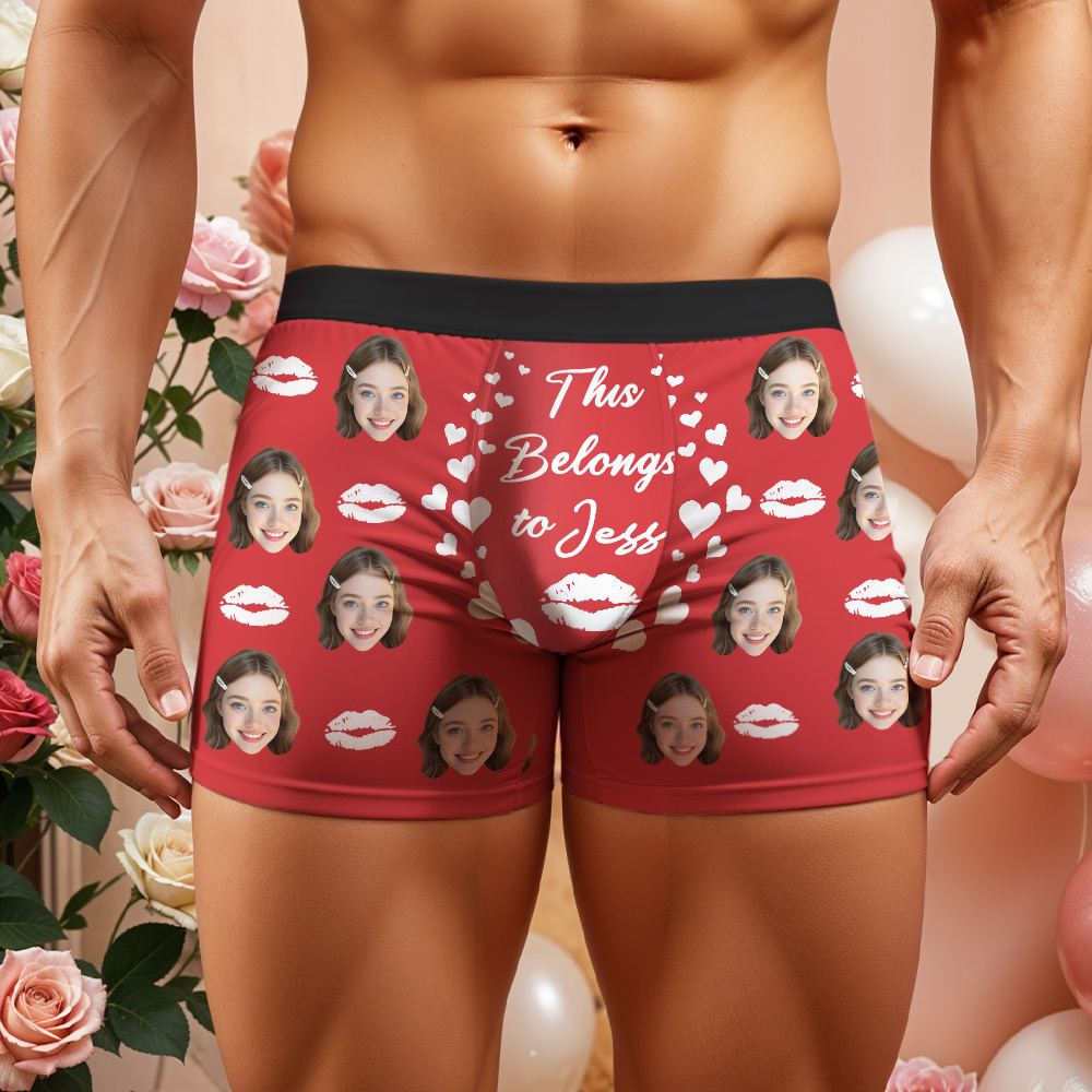 Boxer Personnalisé Avec Visage Pour Mari/petit Ami, Caleçon Personnalisé, Sous-vêtement Avec Visage, Cadeau D'anniversaire Pour Lui - MaPhotocaleconFr