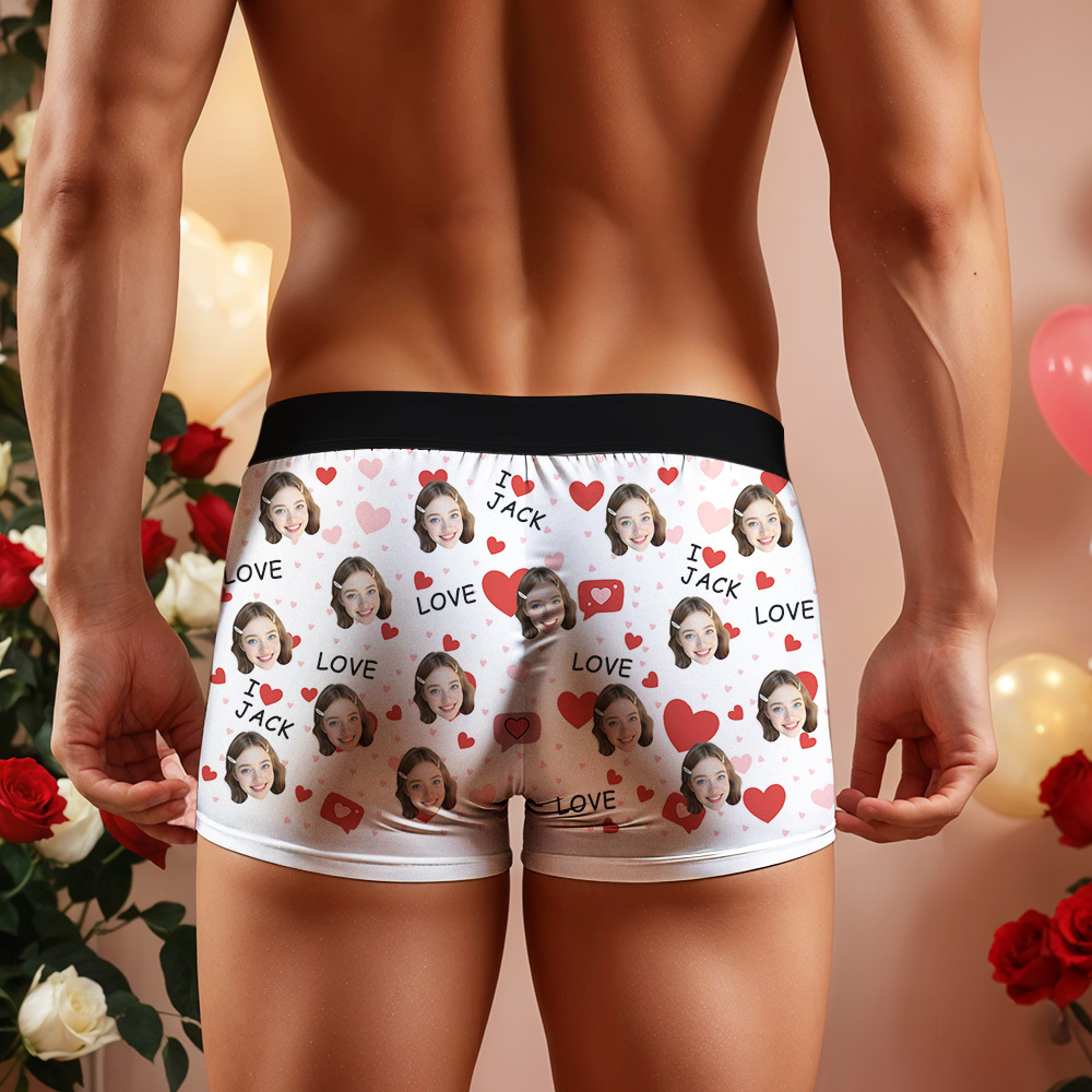 Sous-vêtements Personnalisés Pour Homme, Cadeau D'anniversaire, De Saint-valentin Pour Lui Ou Son Petit Ami - MaPhotocaleconFr