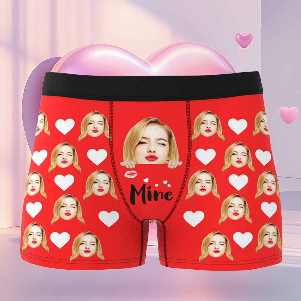 Boxer Personnalisé Avec Visages, Cadeau De Saint-valentin Pour Mari/petit Ami, Cadeau Pour Lui Anniversaire/noël, Cadeau De Fête Des Pères - MaPhotocaleconFr