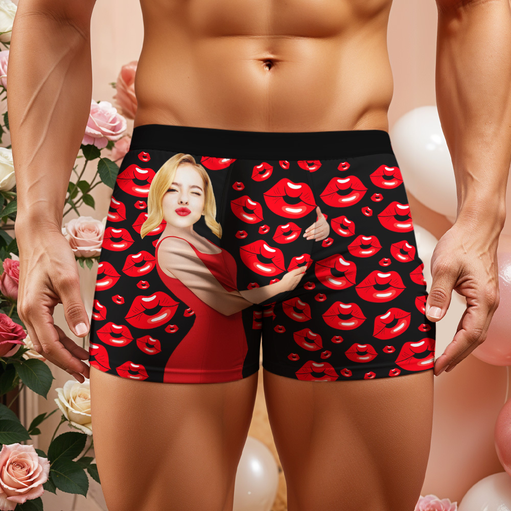 Boxer Personnalisé Avec Visage Pour Mari/petit Ami, Caleçon Personnalisé, Sous-vêtement Avec Visage, Sous-vêtement Avec Photo, Cadeau D'anniversaire Pour Lui - MaPhotocaleconFr
