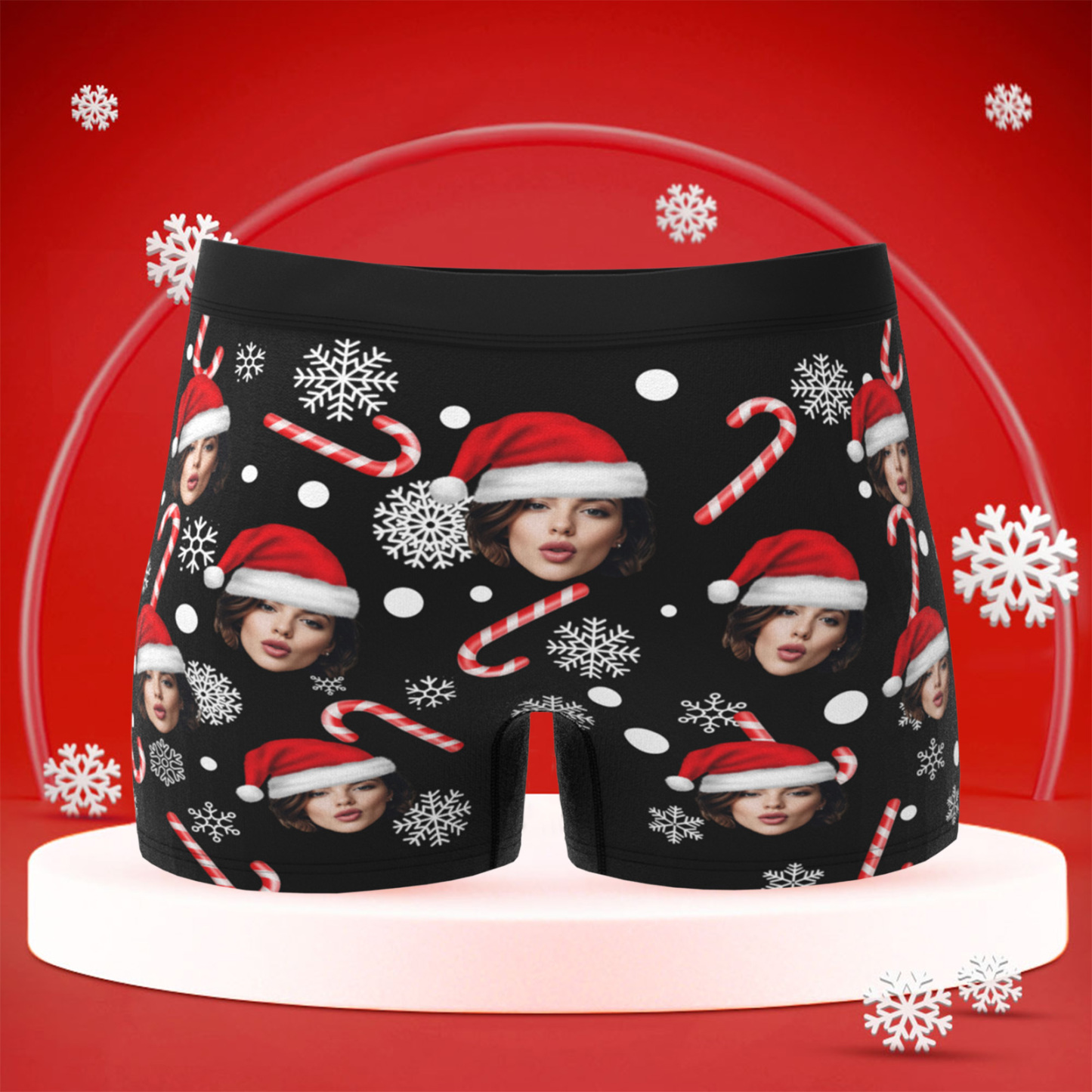 Boxers De Noël Personnalisés Pour Hommes Avec Visage, Cadeau De Sous-vêtements Personnalisé Amusant Pour Petit Ami, Mari Ou Couples - MaPhotocaleconFr