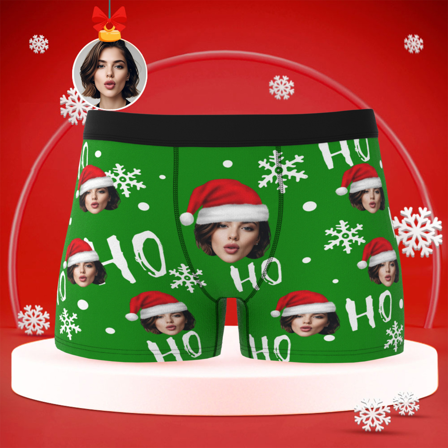 Boxers De Noël Personnalisés Pour Hommes Avec Visage - Le Cadeau Idéal Pour Votre Petit Ami, Mari Ou Couple - MaPhotocaleconFr