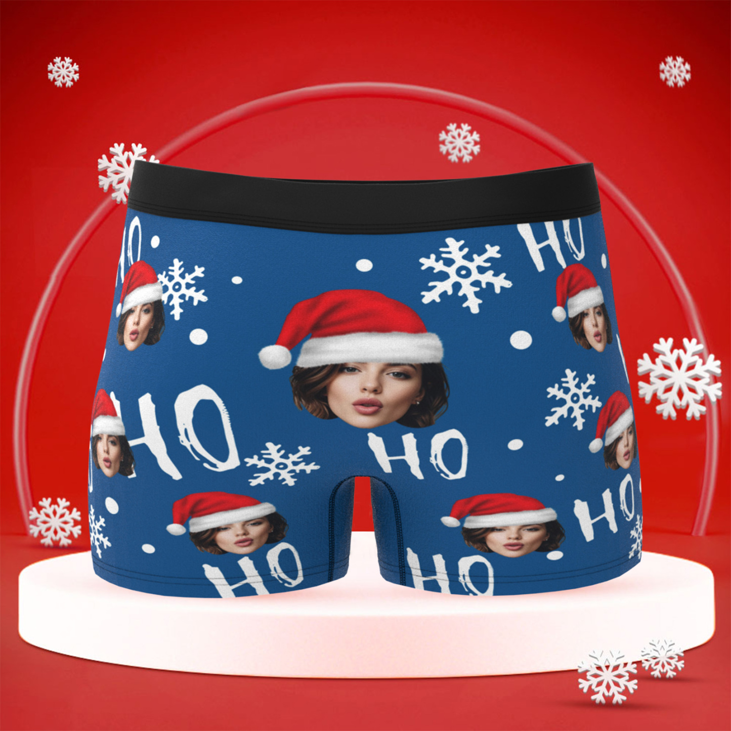 Boxers De Noël Personnalisés Pour Hommes Avec Visage - Le Cadeau Idéal Pour Votre Petit Ami, Mari Ou Couple - MaPhotocaleconFr