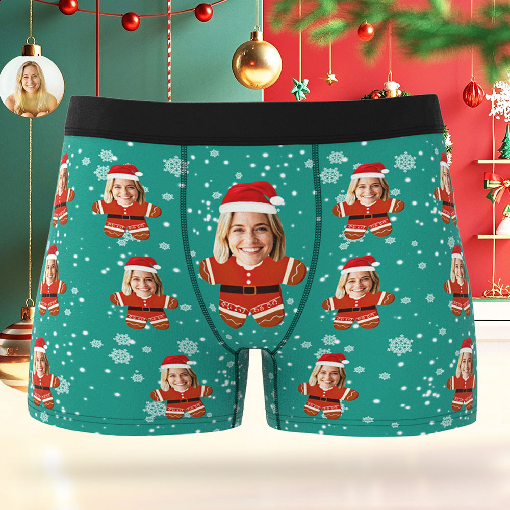 Boxers De Noël Personnalisés Pour Hommes, Avec Motifs Variés Et Visage, Cadeau De Sous-vêtements Humoristiques Et Personnalisés Pour Petit Ami, Mari Ou Couples - MaPhotocaleconFr