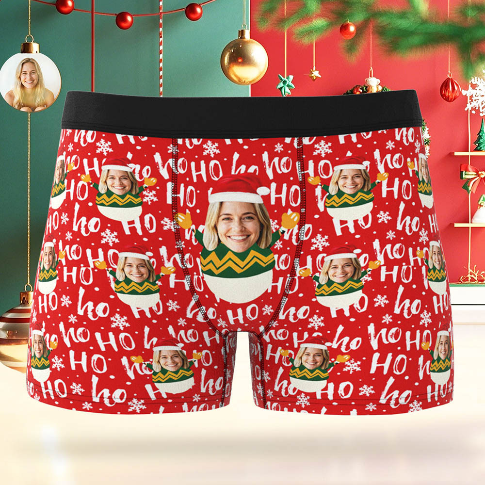 Boxers De Noël Personnalisés Pour Hommes, Avec Motifs Variés Et Visage, Cadeau De Sous-vêtements Humoristiques Et Personnalisés Pour Petit Ami, Mari Ou Couples - MaPhotocaleconFr