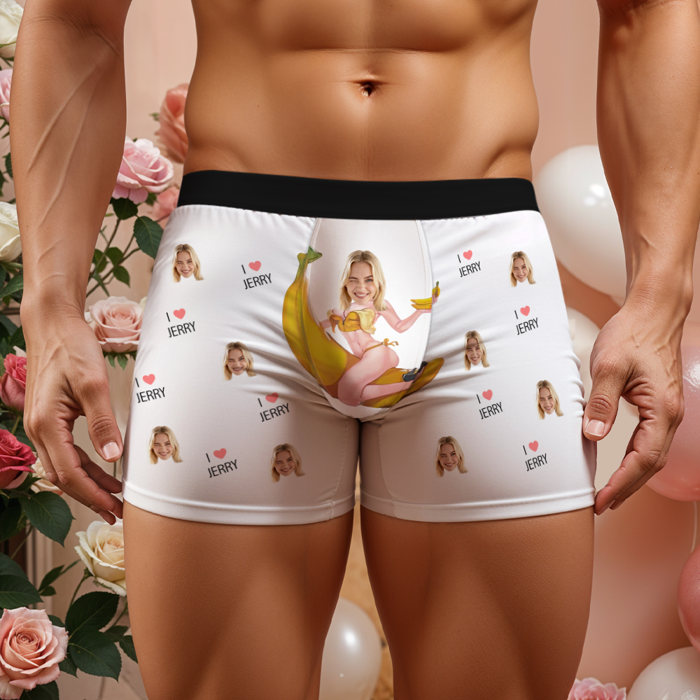 Sous-vêtements Personnalisés À Motif Banane Pour Homme, Anniversaire Personnalisé, Anniversaire, Cadeau De Saint-valentin Pour Lui, Petit Ami - MaPhotocaleconFr