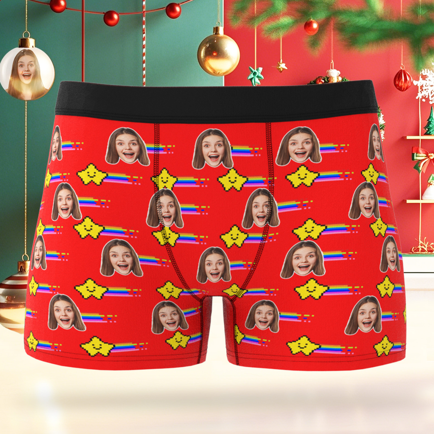 Boxer Photo Personnalisé, Sous-vêtements Photo Personnalisés, Cadeau Pour Amoureux - MaPhotocaleconFr