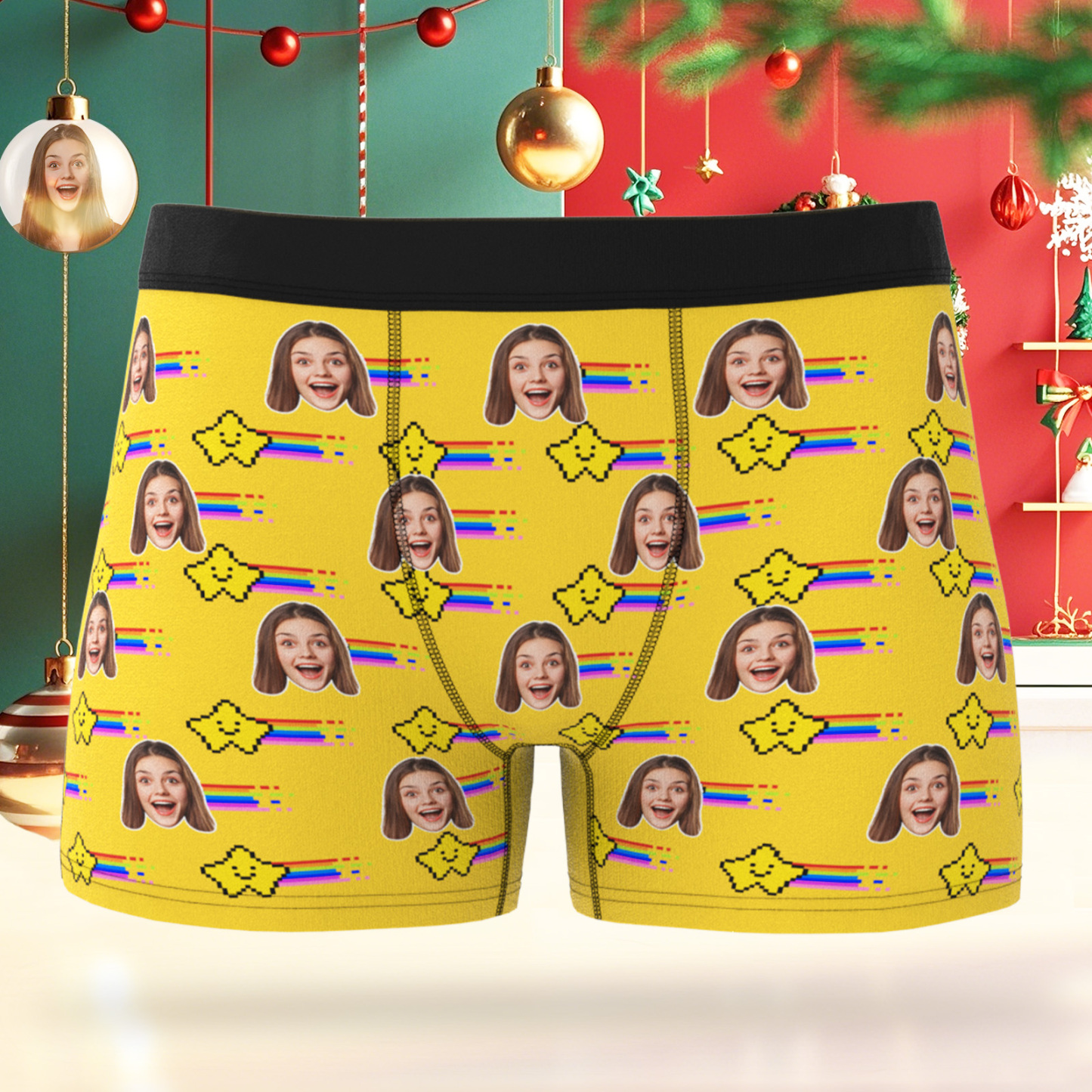 Boxer Photo Personnalisé, Sous-vêtements Photo Personnalisés, Cadeau Pour Amoureux - MaPhotocaleconFr