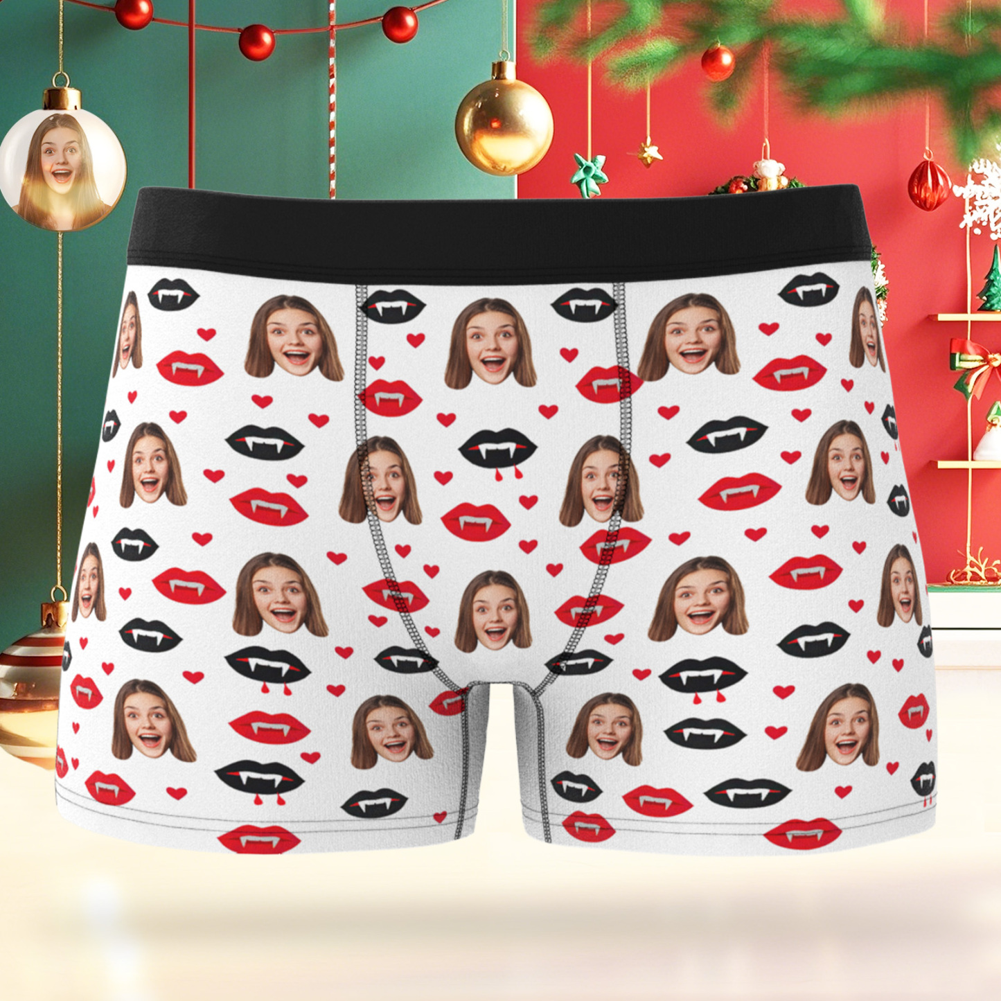 Sous-vêtements Personnalisés De Vampire, Boxers Personnalisés De Vampire, Cadeau De Sous-vêtements Avec Photo Pour Petit Ami - MaPhotocaleconFr