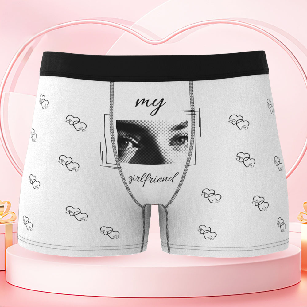 Vos Yeux Sur Son Sous-vêtement, Boxers Personnalisés Pour Hommes, Boxers Personnalisés Avec Imprimé Yeux, Cadeau Romantique Et Amusant Pour Votre Petit Ami - MaPhotocaleconFr
