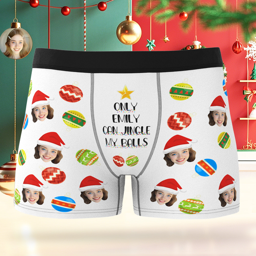 Boxers De Noël Personnalisés Pour Hommes Avec Visage, Sous-vêtements Personnalisés Et Humoristiques À Offrir À Votre Petit Ami, Mari Ou Couple. - MaPhotocaleconFr