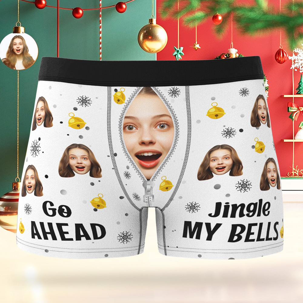 Sous-vêtements Personnalisés Avec Photo, Boxers Homme Avec Visage Personnalisé Amusant, Cadeau Idéal Pour Noël Ou La Saint-valentin - MaPhotocaleconFr