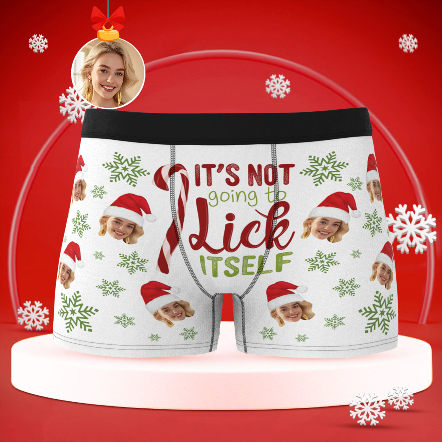 Boxers De Noël Personnalisés Pour Homme Avec Visage, Sous-vêtements Humoristiques À Offrir À Son Copain Ou Son Mari - MaPhotocaleconFr