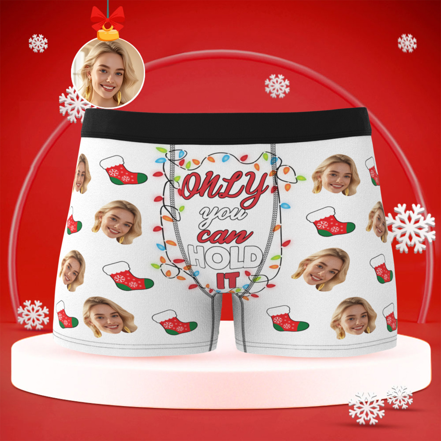 Boxers Personnalisés Pour Noël, Cadeau Humoristique Et Personnalisé « seul Toi Peux Le Tenir », Cadeau Idéal Pour Les Fêtes Pour Un Petit Ami, Un Mari Ou Un Couple. - MaPhotocaleconFr