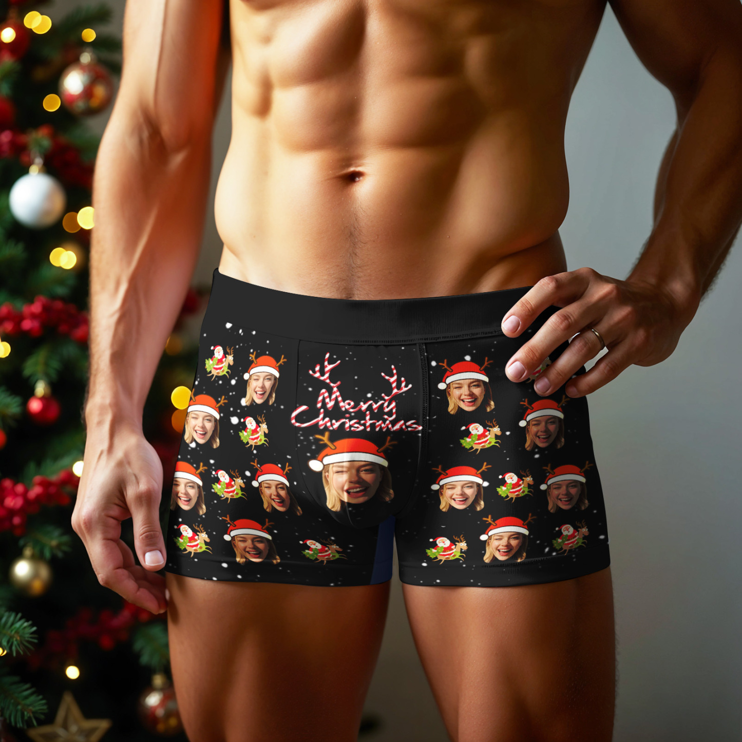 Sous-vêtements Personnalisés Avec Photo, Boxers Homme Avec Visage Personnalisé Amusant, Cadeau Idéal Pour Lui À Noël Ou Pour La Saint-valentin. - MaPhotocaleconFr