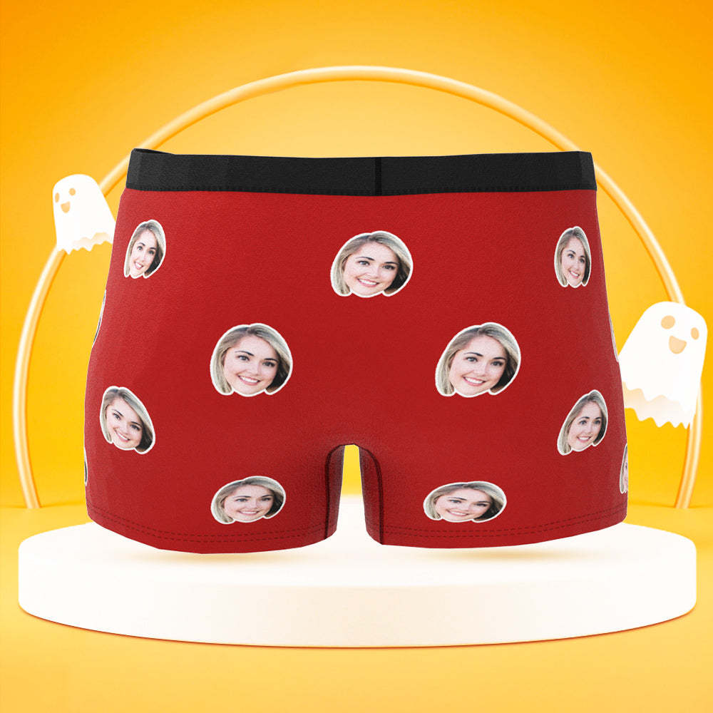 Personnaliser les shorts de boxe pour hommes face boxer cadeau d'Halloween - tout pour moi